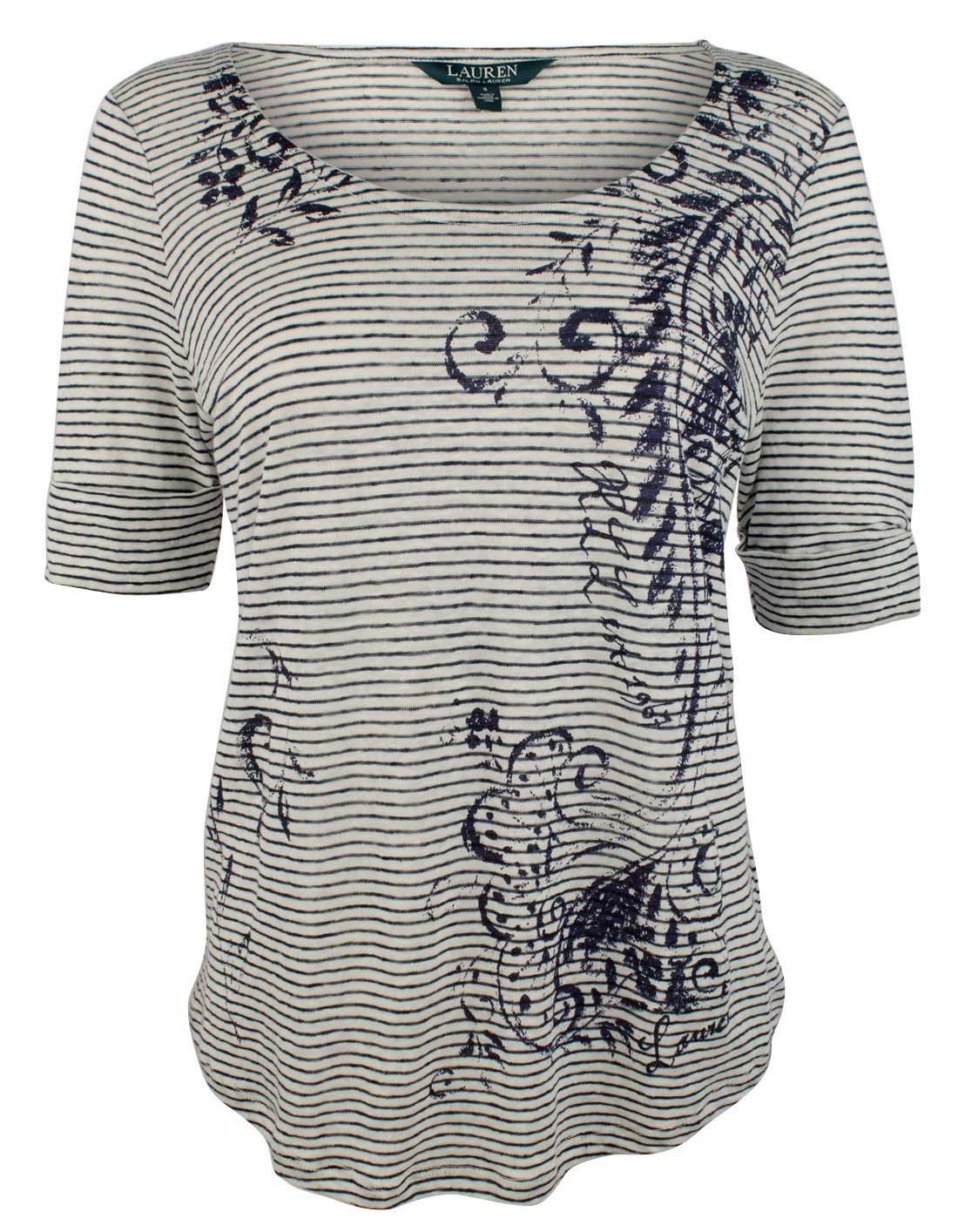 Lauren Ralph Lauren Women's Petite Linen Scoopneck Tee
