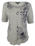 Lauren Ralph Lauren Women's Petite Linen Scoopneck Tee