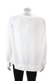 Ralph Lauren Women's Long Sleeve Mesh Shoulder Top Shirt Wht XL