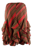 Lauren Ralph Lauren Women's Petite Patterned Ruffled Georgette Skirt Large PL