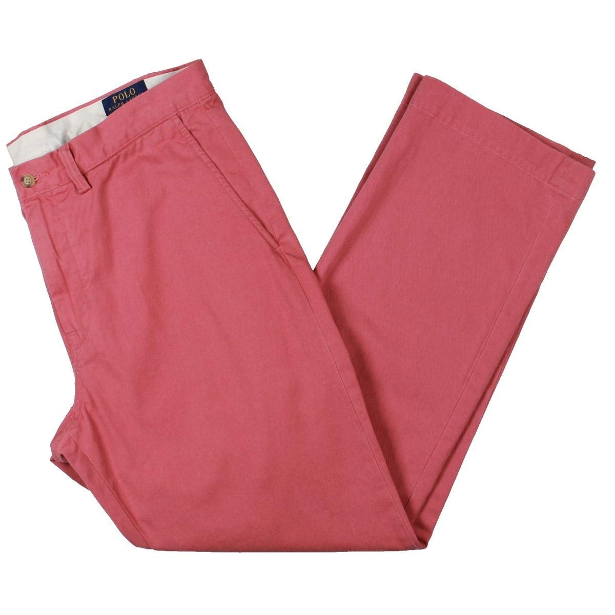 Men's Classic Fit Chino Pants-R-33X30 Red