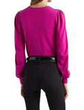 Lauren Ralph Lauren Women’s Ruffle-Trim Jersey Sweater Bright Fuchsia X-Large
