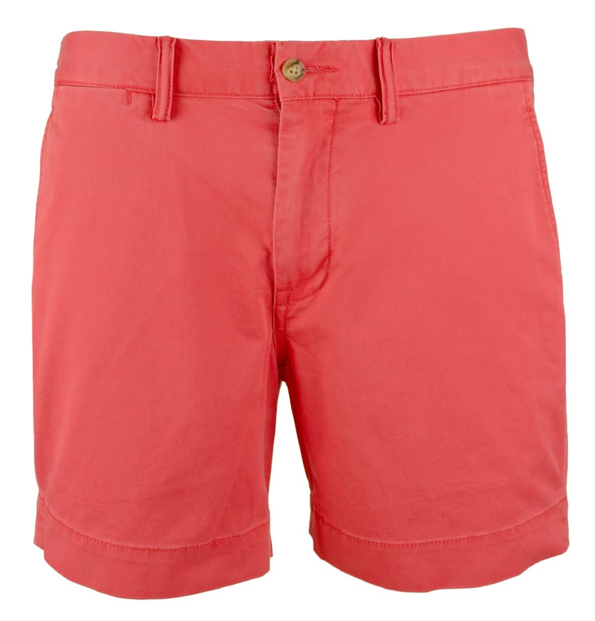 Men's Stretch Straight Fit 6 Inch Flat Front Chino Shorts Red 34
