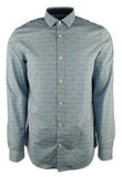 Men's Long Sleeve Bubble Print Slim Fit Shirt-K-S