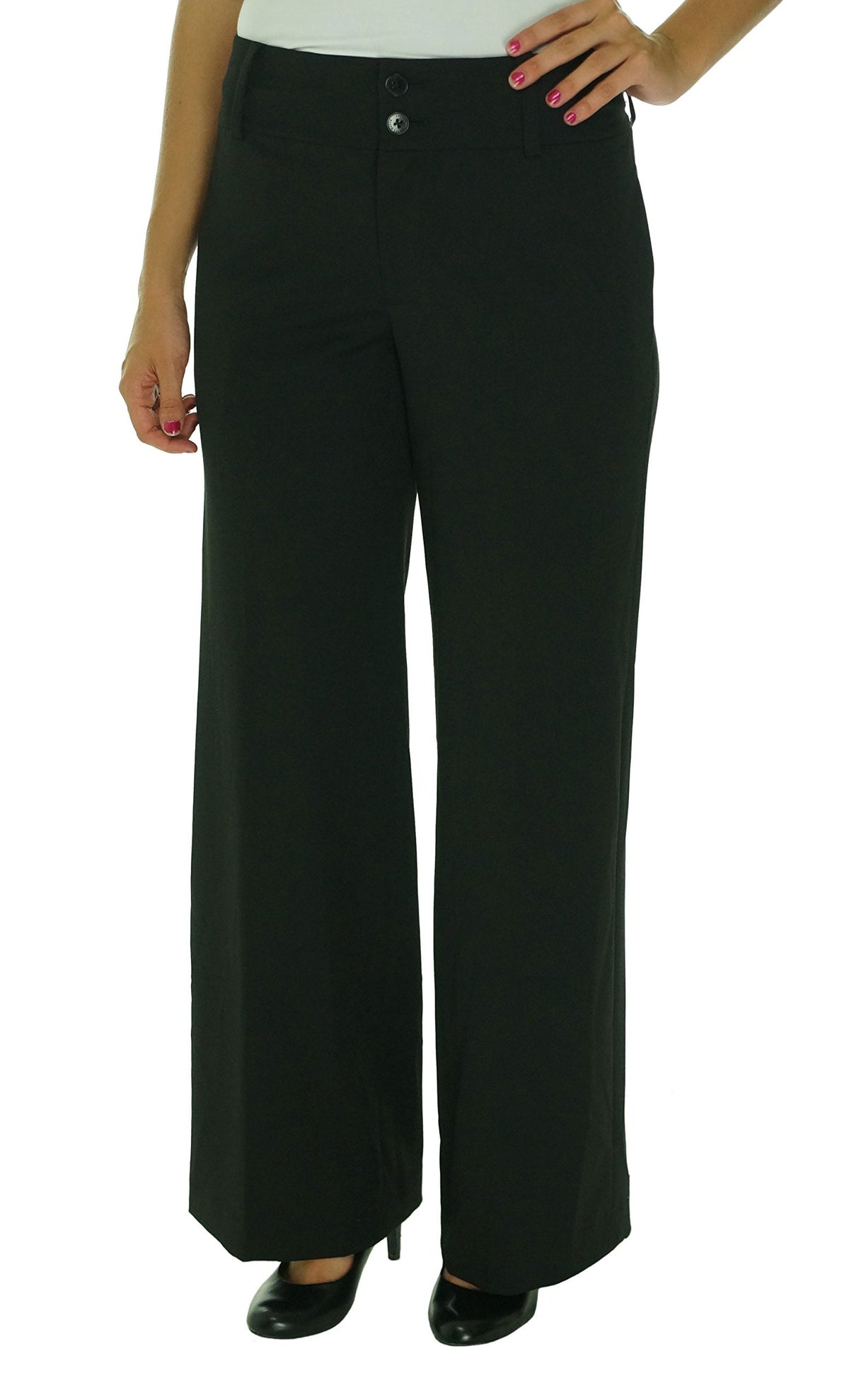 Ralph Lauren Women's Polyester Viscose Classic Flared Pants Black 4