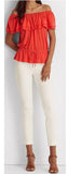 Lauren Ralph Lauren Women’s Off The Shoulder Jersey Blouse in Tomato