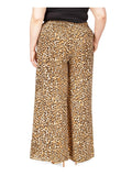 Michael Kors Plus Size Cheetah Print Pull On Wide Leg Pants 2X
