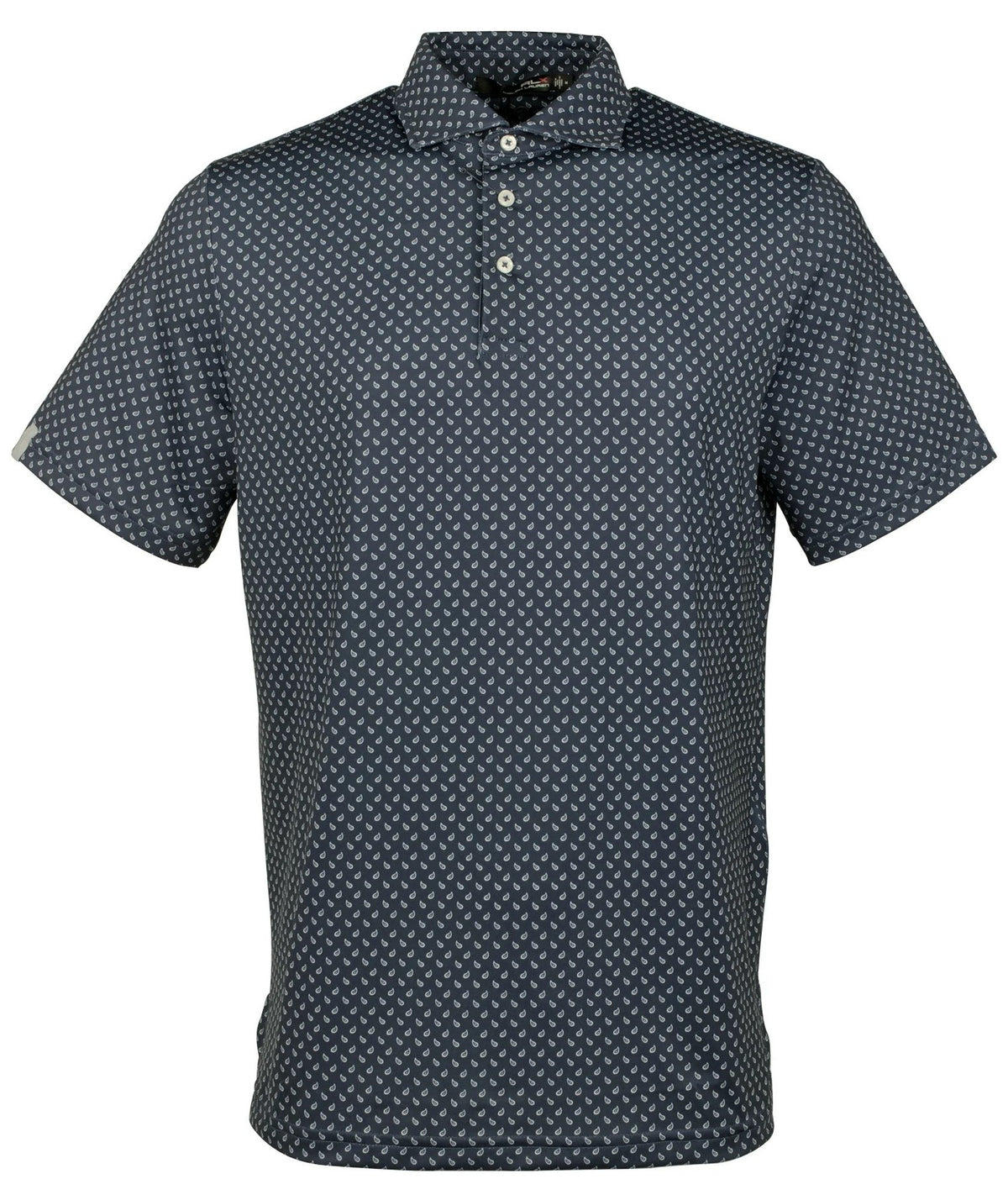 RLX Ralph Lauren Men's Spyglass Printed Short Sleeve Polo Shirt Navy Blue Small