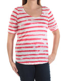 Lauren Ralph Lauren Women's Linen Striped Scoopneck Tee