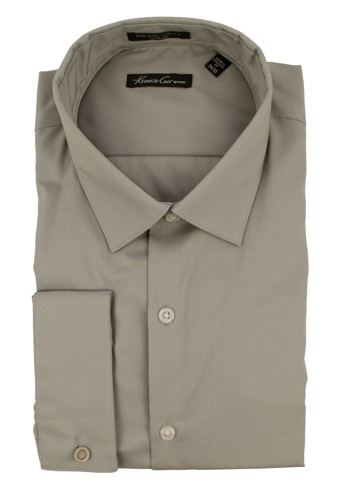 Kenneth Cole New York Men's Stretch Slim Fit French Cuff Sleeve Shirt M