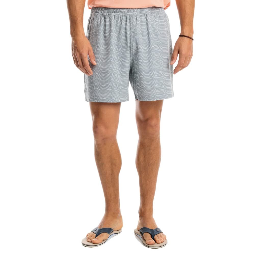 Pantalón corto activo Southern Tide Rip Channel Roswell para hombre, talla 6, gris acero, talla pequeña