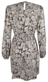 Michael Kors Women's Plus Size Foil Paisley Long Sleeve Flounce Dress