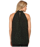 Michael Kors Women's Cheetah Print Bar Halter Top Shirt