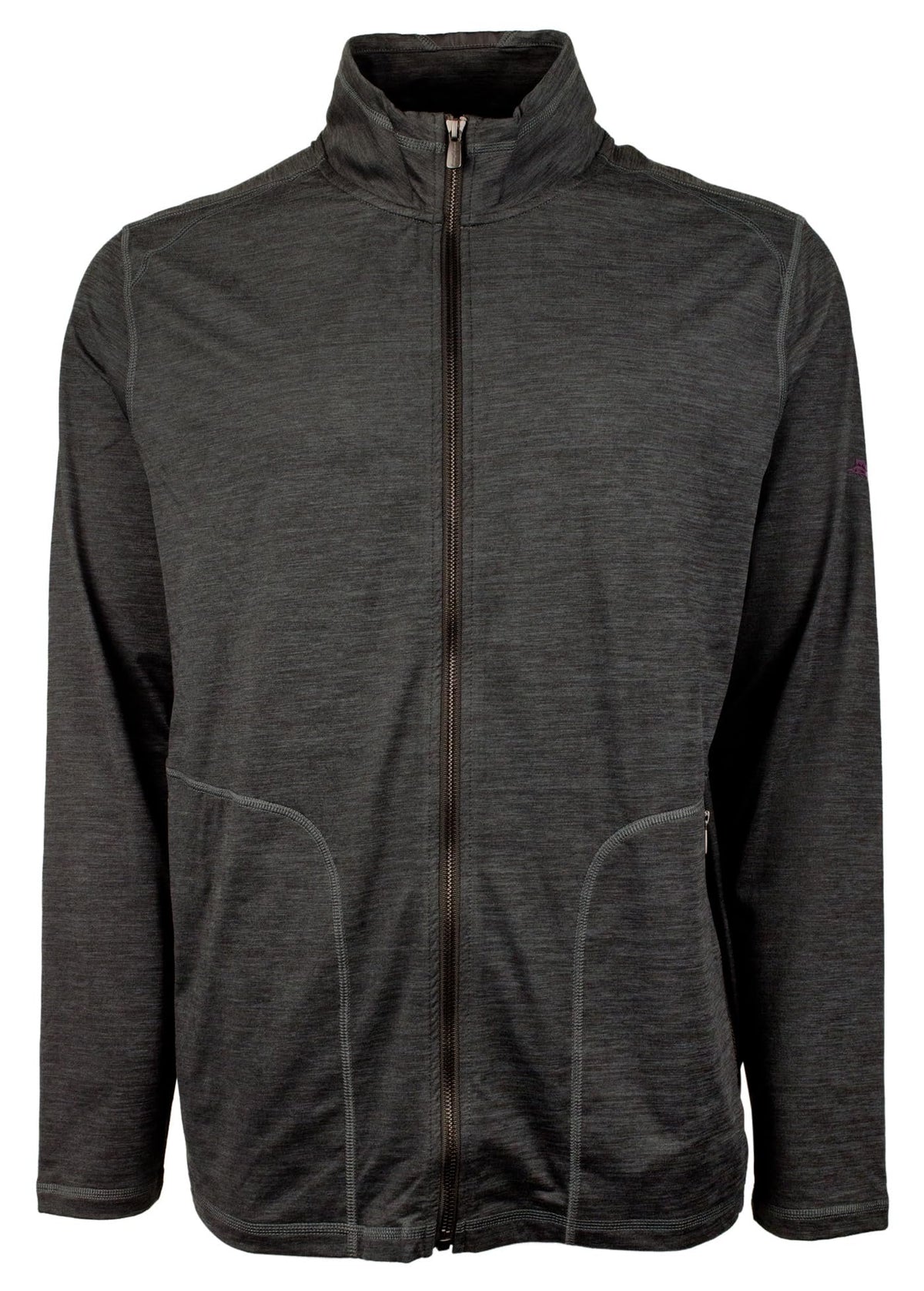 Tommy Bahama Erkek Yeni Roger Point Tam Fermuarlı IslandZone Sweatshirt Ceket Kömür Küçük