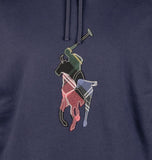 POLO RALPH LAUREN Men's Big & Tall The RL Fleece Big Patchwork Pony Hoodie 4XLT Navy