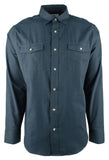 Camisa de trabajo clásica con botones para hombre, talla DDnm, talla grande, denim oscuro