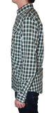 Men's Slim Fit Plaid Long Sleeve Shirt-VG-Small