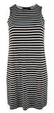 Lauren Ralph Lauren Women's Plus Size Stripe Jersey A Line Dress BW 1X