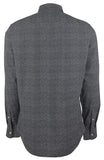 Men's Slim Fit Micro Print Long Sleeves Shirt-DM-Medium Dark Midnight