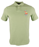 Men's Fancy Polo Print Classic Fit Polo Shirt Green Small