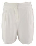 Vince Camuto Women's Plus Size Rumple Twill Mid Rise Pocketed Short Ivory
