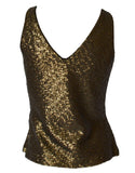 Ralph Lauren Women's Metallic Gold V Neck Tank Top  6P