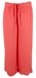 Eileen Fisher Women's Organic Cotton Gauze Wide Leg Cropped Pants Watermelon X-Small