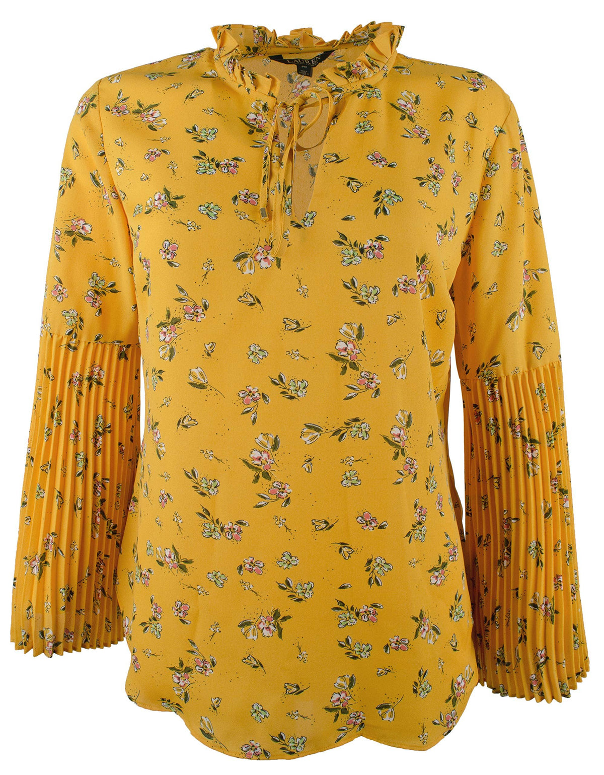 Lauren Ralph Lauren Women's Petite Bell Sleeve Georgette Top