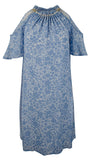 Michael Kors Women's Floral Georgette Halter Chain Neck Cold shoulder Dress