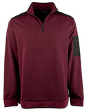 Bugatchi Men's Long Sleeve Quarter Zip Pullover Sweatshirt Brgdy XX-Large Burgundy