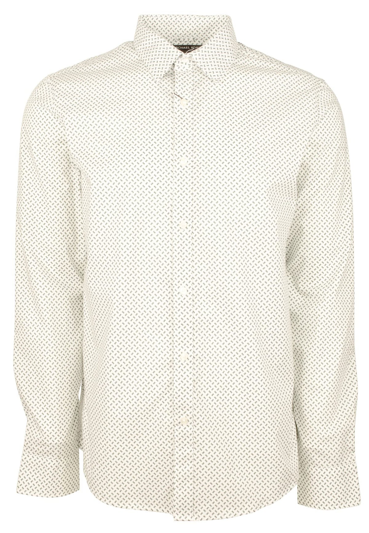 Michael Kors Men's Slim Fit Tossed Logo Print Long Sleeves Shirt-SG-Large
