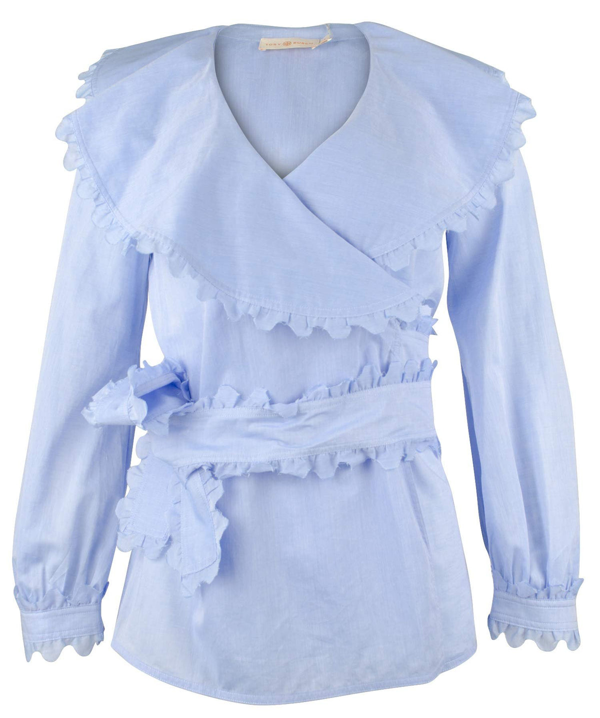 Tory Burch Scalloped Cotton Wrap Shirt-WPM-10