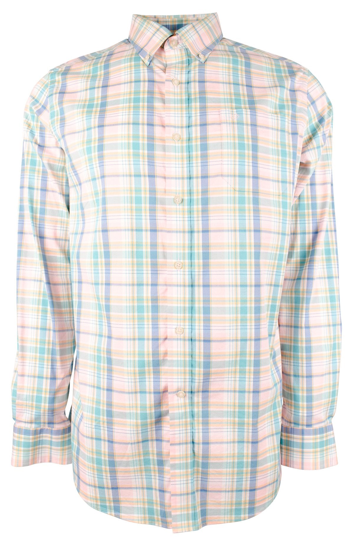 Southern Tide Men's Coastal Passage Sky Valley Long Sleeve Plaid Shirt Rose Blush