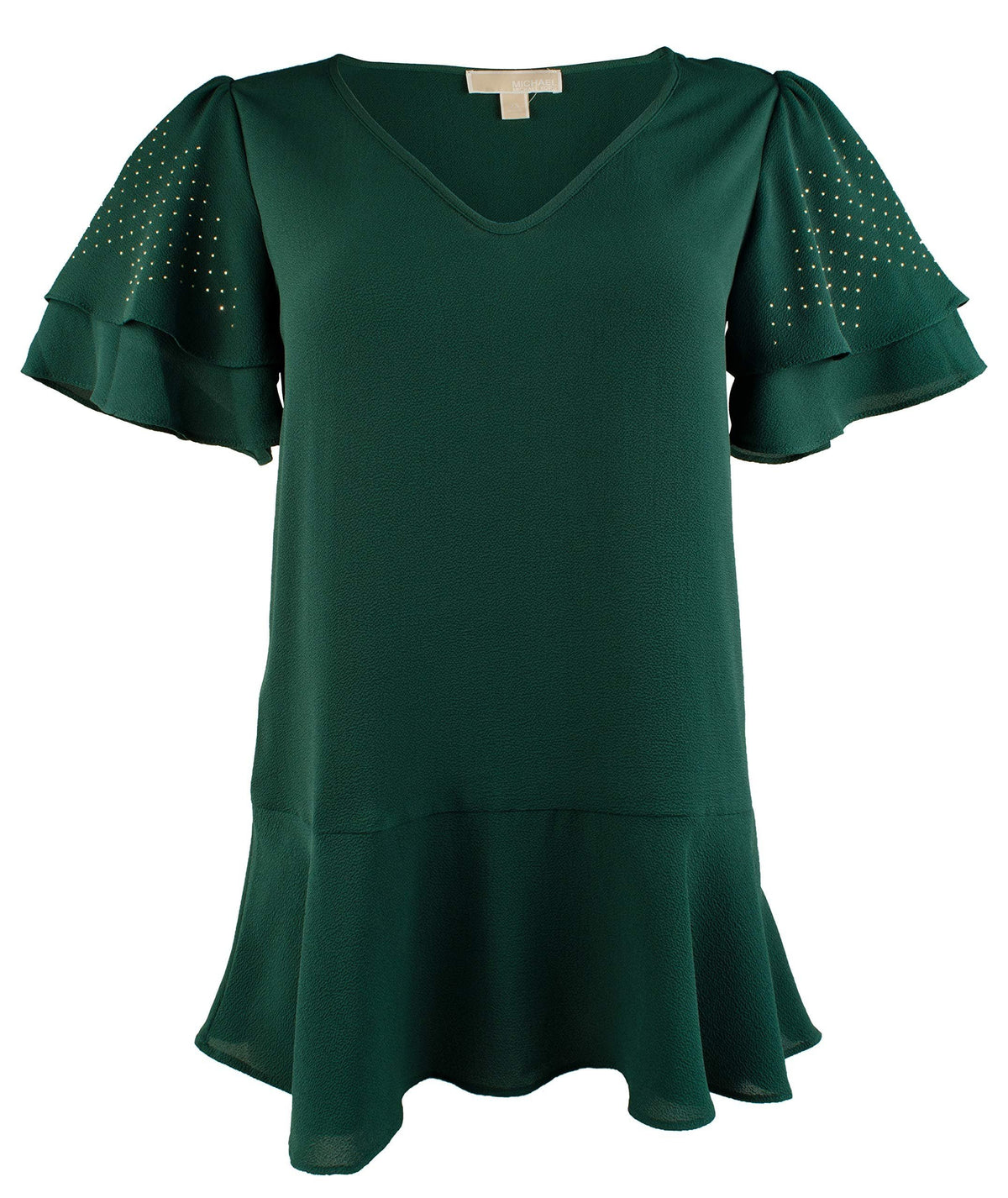 Michael Kors Women's Ruffle Rhinestone Top RW XS