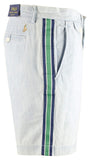 Ralph Lauren Polo Men's 9.25" Classic-Fit Chambray Flat Front Shorts, Chambray W/Stripe (36)