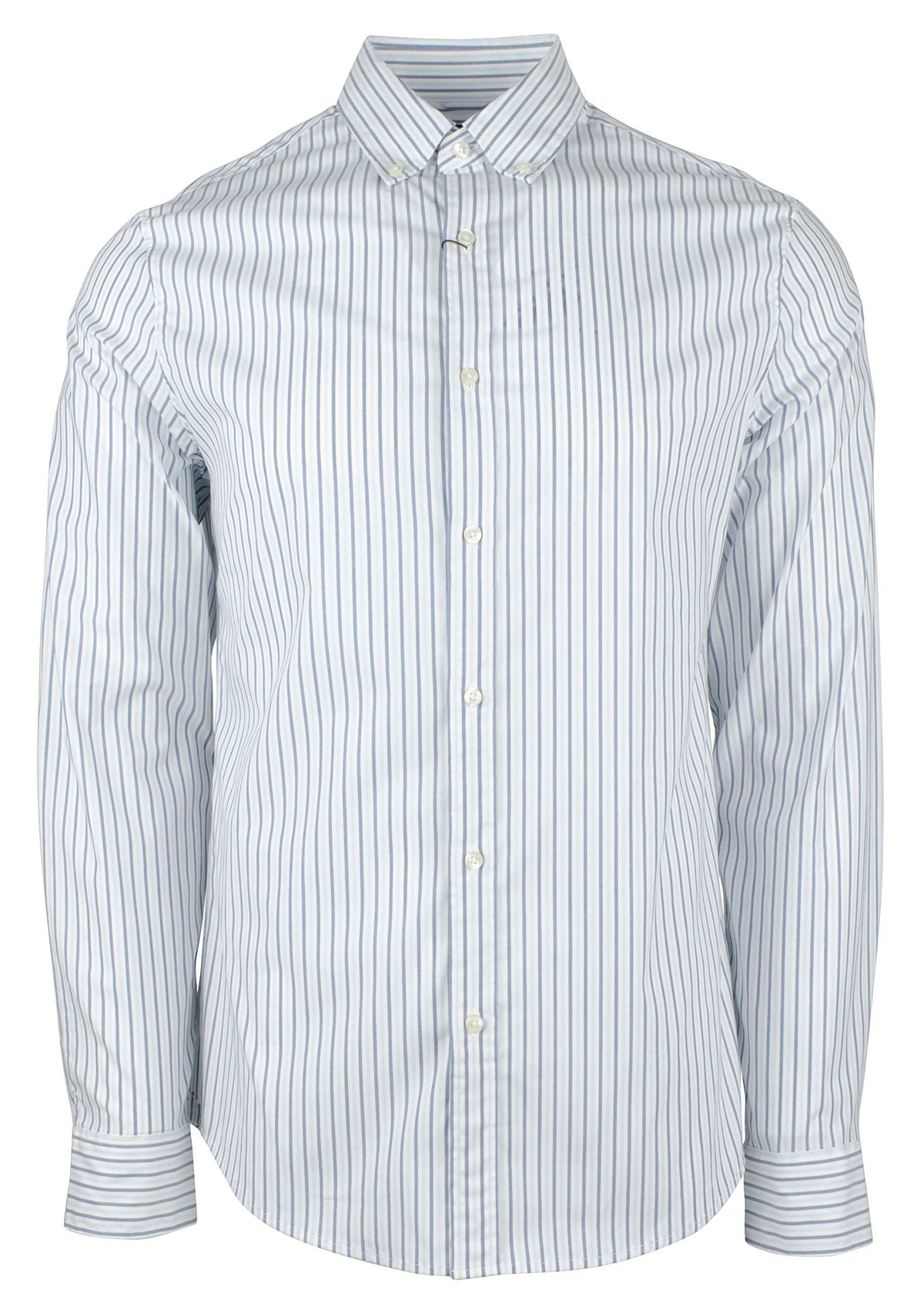 Michael Kors Men's Striped Long Sleeve Button Down Shirt 2XL Lt Blue