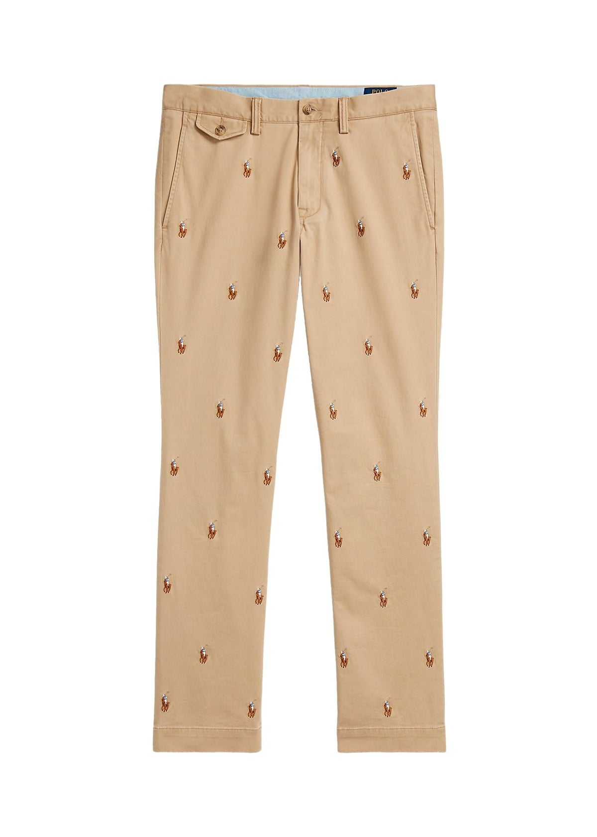 POLO RALPH LAUREN Pants Allover Polo Pony Embroidered Chino Pants Vintage Khaki (31W x 30L)