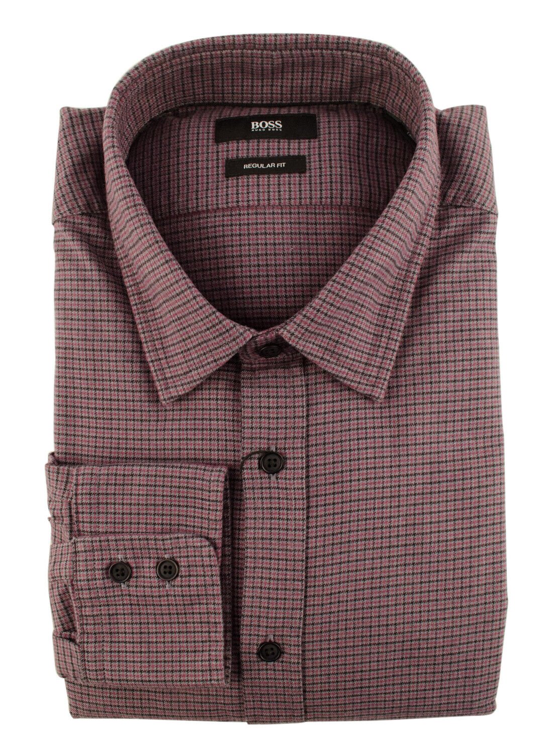 Hugo Boss Men's Regular Fit Lukas Puppytooth Sport Shirt Pink
