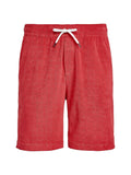 Men's Terry Drawstring Shorts Red Size Medium