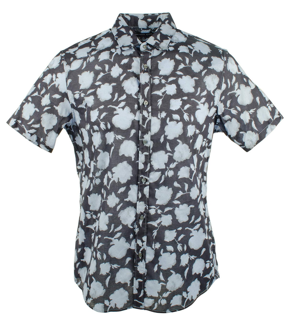 Michael Kors Men's Slim Fit Button Front Short Sleeve Shirt