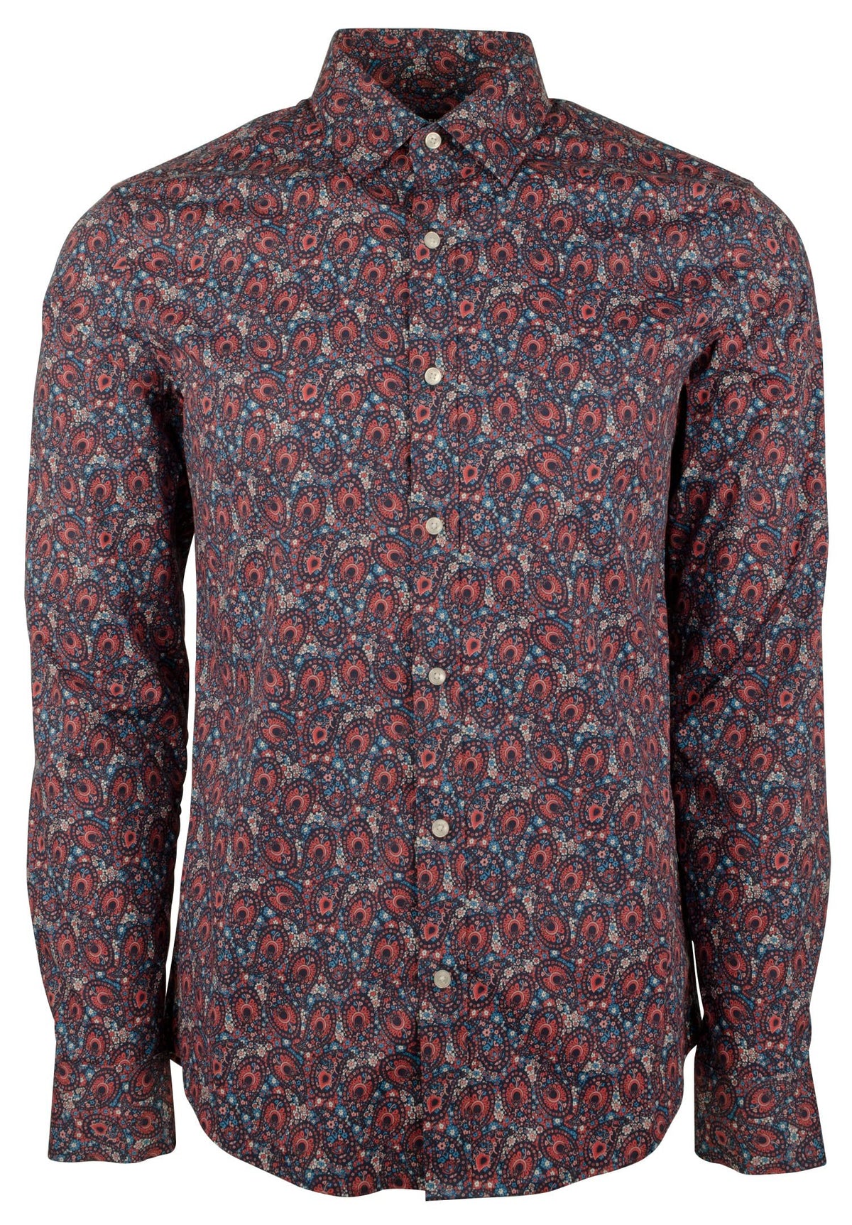 Michael Kors Men's Slim Fit Paisley Long Sleeves Shirt-HO-Medium