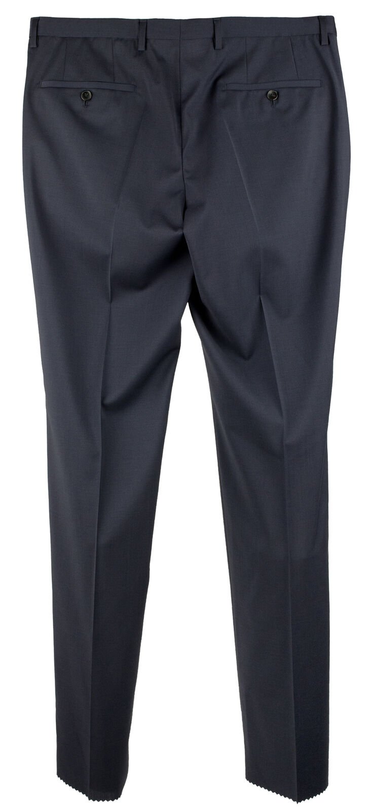 Hugo Boss Men's Leenon Virgin Wool Regular Fit Unhemmed Dress Pants 32 R Navy Blue