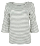 Women's Tide Ruffle Sleeve Stripe Knit Top-HG-XSmall