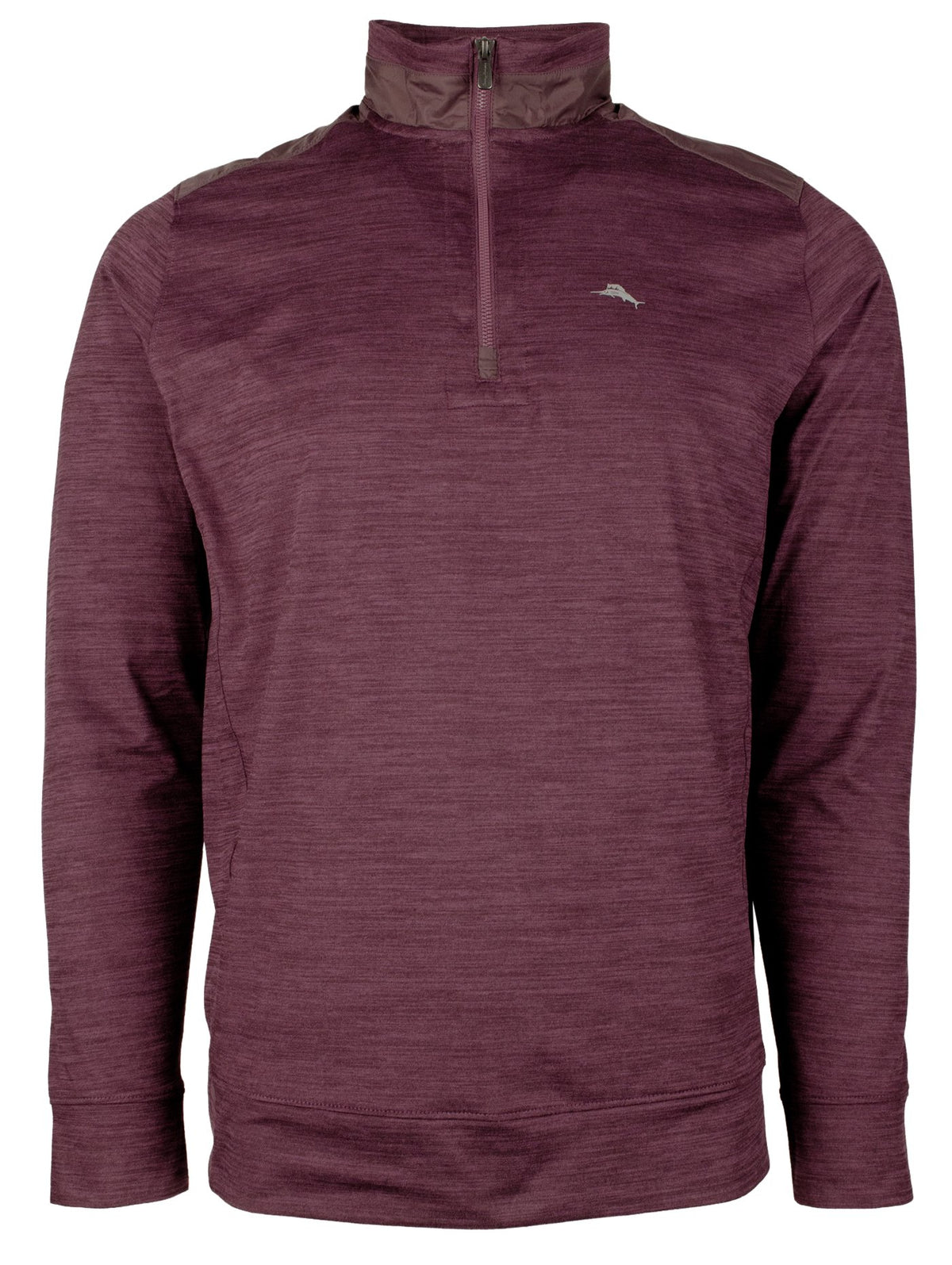 Jersey Tommy Bahama New Roger Point IslandZone con media cremallera para hombre, talla pequeña, color ron baya