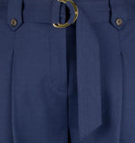 Ralph Lauren Women's Belted Pleated Ponte Cropped Pants XL Navy