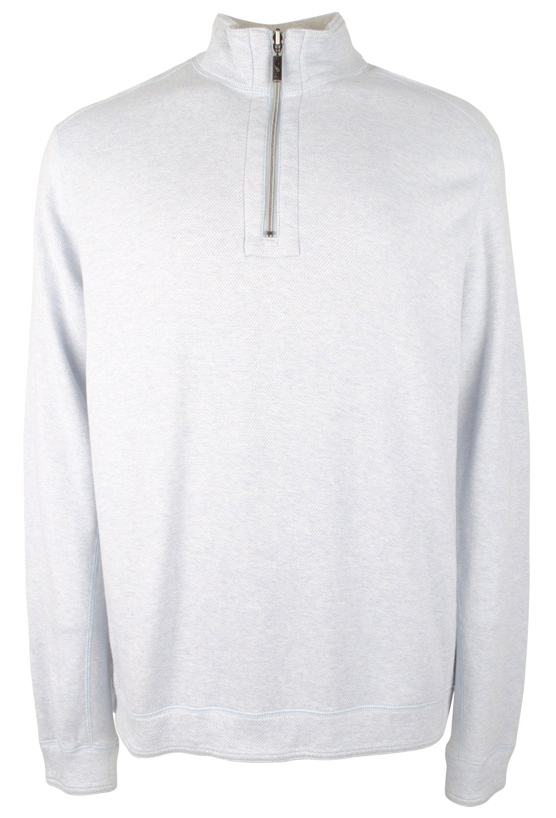 Sudadera Tommy Bahama Flipshore con media cremallera para hombre, talla grande y alta, color azul aire jaspeado, talla 2XL