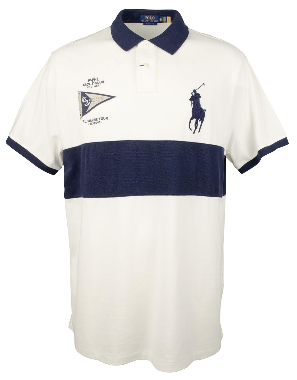 Men's Classic Fit PRL Yacht Club Polo Shirt XX-Large White Multi