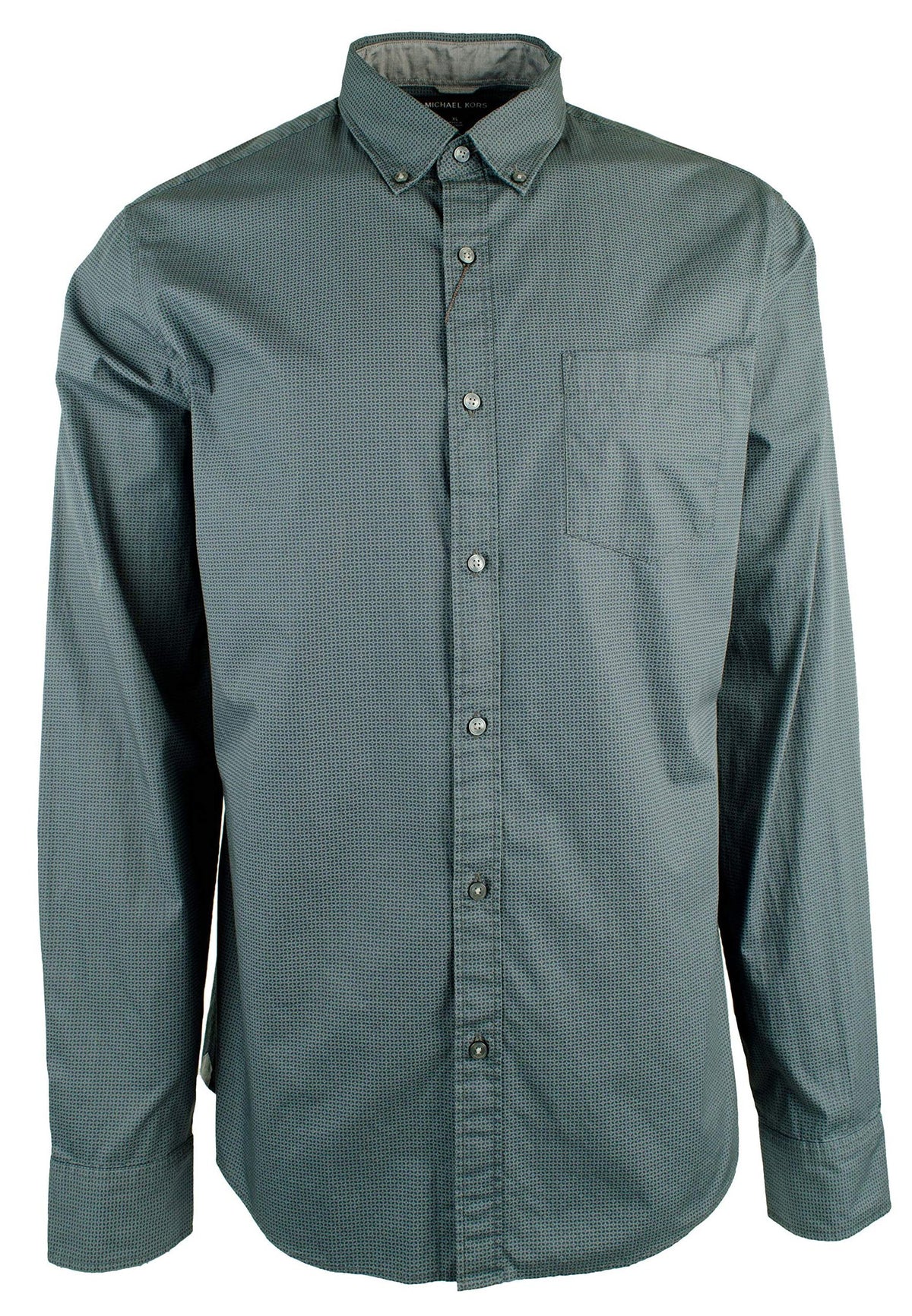 Michael Kors Men's Slim Fit Cotton Long Sleeve Shirt-CG-XL