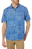 Tommy Bahama Men's Daybreak Batik Short Sleeve Shirt Navy Blue Small