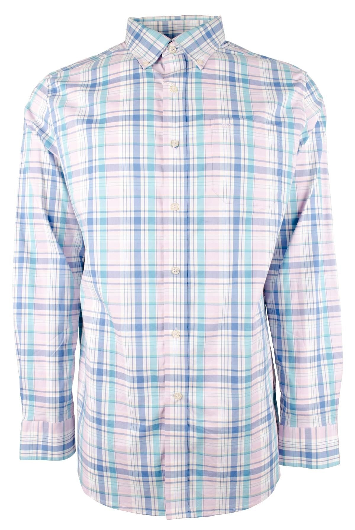 Southern Tide Men's Coastal Passage Sky Valley Long Sleeve Plaid Shirt Orchid Petal Large